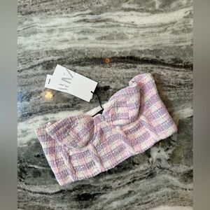 NWT Zara Tweed Bustier Top XS